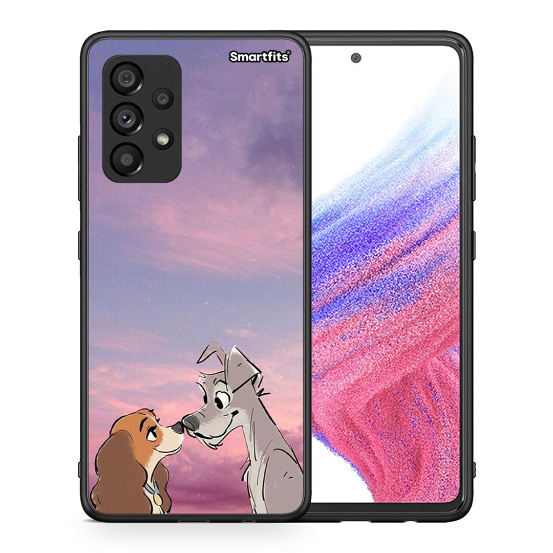 Θήκη Samsung A53 5G Lady And Tramp από τη Smartfits με σχέδιο στο πίσω μέρος και μαύρο περίβλημα | Samsung A53 5G Lady And Tramp case with colorful back and black bezels