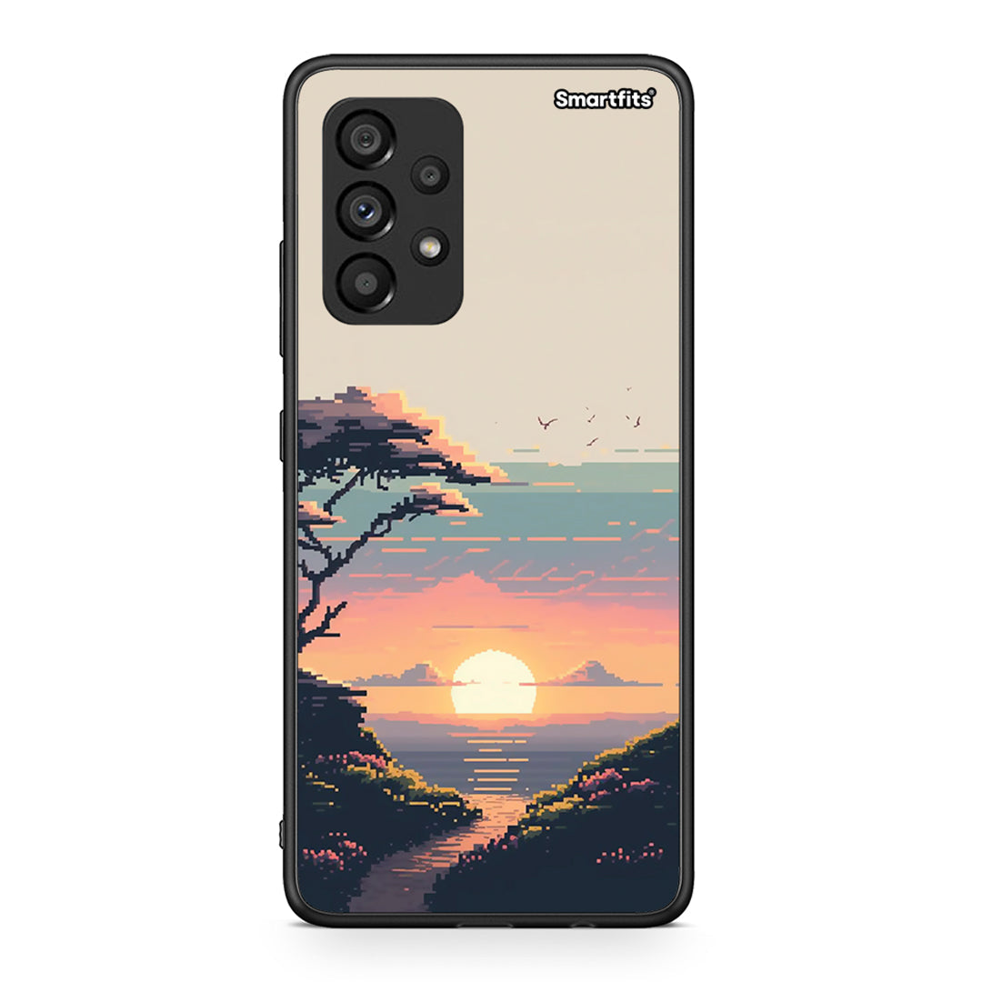 Samsung A53 5G Pixel Sunset Θήκη από τη Smartfits με σχέδιο στο πίσω μέρος και μαύρο περίβλημα | Smartphone case with colorful back and black bezels by Smartfits