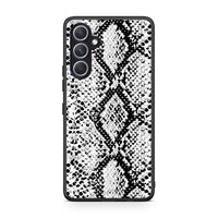 Thumbnail for Θήκη Samsung Galaxy A54 Animal White Snake από τη Smartfits με σχέδιο στο πίσω μέρος και μαύρο περίβλημα | Samsung Galaxy A54 Animal White Snake Case with Colorful Back and Black Bezels