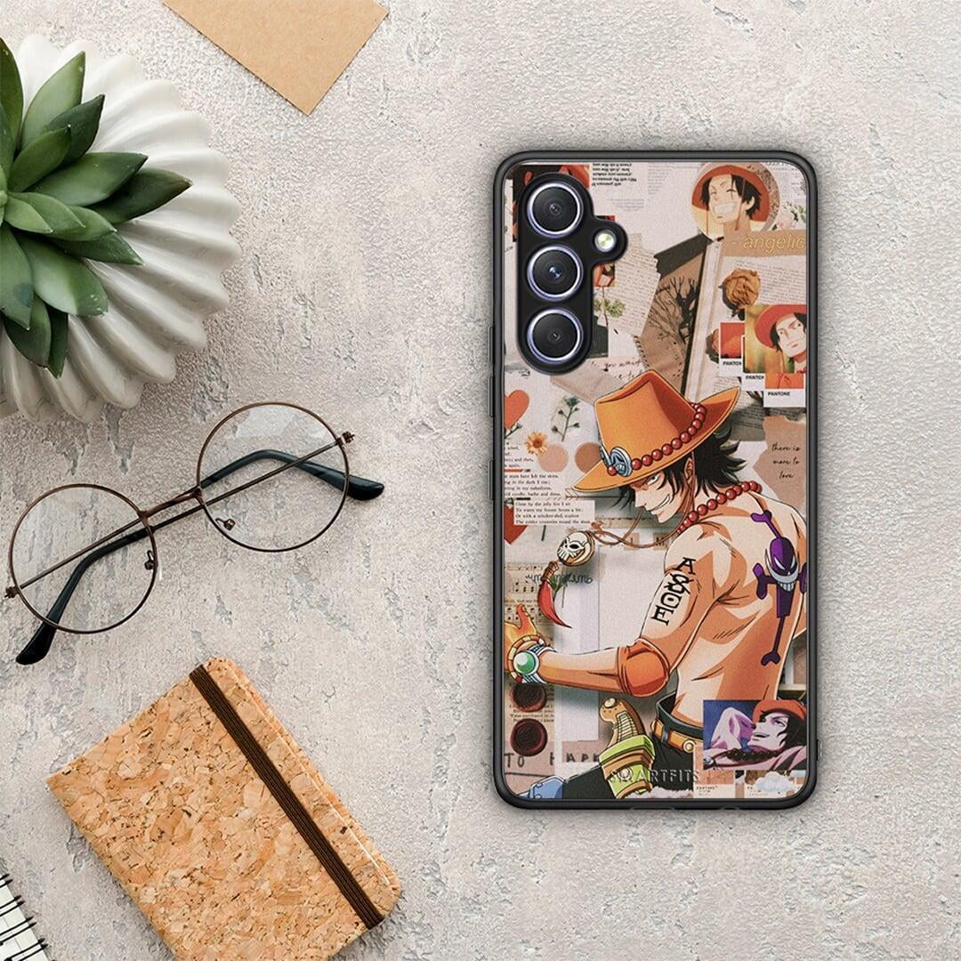 Θήκη Samsung Galaxy A54 Anime Collage από τη Smartfits με σχέδιο στο πίσω μέρος και μαύρο περίβλημα | Samsung Galaxy A54 Anime Collage Case with Colorful Back and Black Bezels