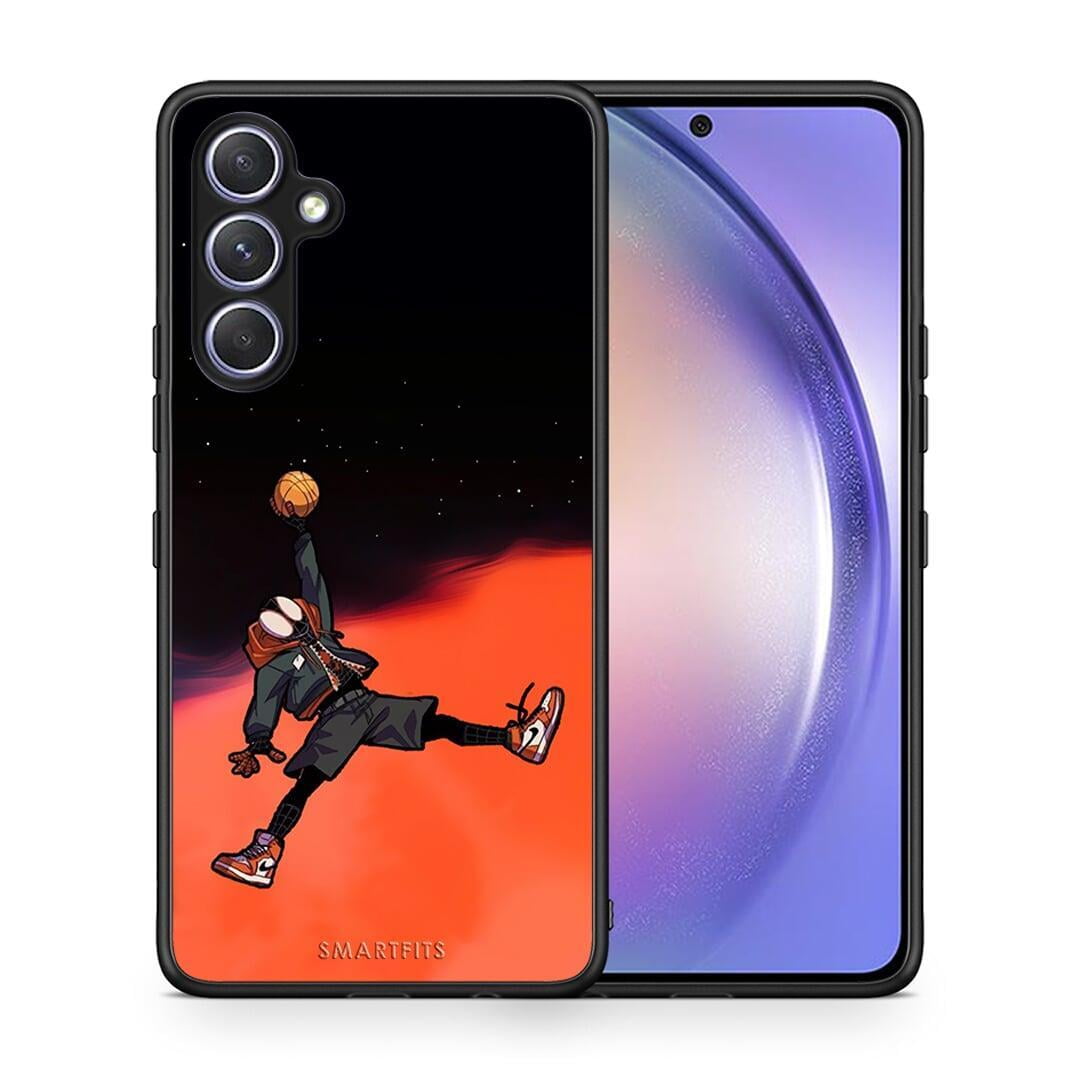 Θήκη Samsung Galaxy A54 Basketball Hero από τη Smartfits με σχέδιο στο πίσω μέρος και μαύρο περίβλημα | Samsung Galaxy A54 Basketball Hero Case with Colorful Back and Black Bezels