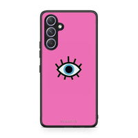 Thumbnail for Θήκη Samsung Galaxy A54 Blue Eye Pink από τη Smartfits με σχέδιο στο πίσω μέρος και μαύρο περίβλημα | Samsung Galaxy A54 Blue Eye Pink Case with Colorful Back and Black Bezels