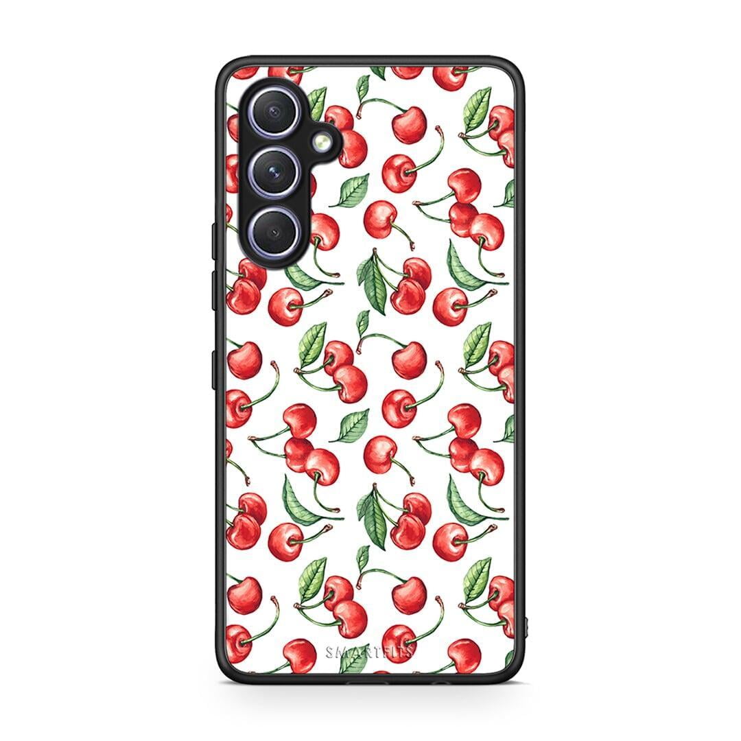 Θήκη Samsung Galaxy A54 Cherry Summer από τη Smartfits με σχέδιο στο πίσω μέρος και μαύρο περίβλημα | Samsung Galaxy A54 Cherry Summer Case with Colorful Back and Black Bezels