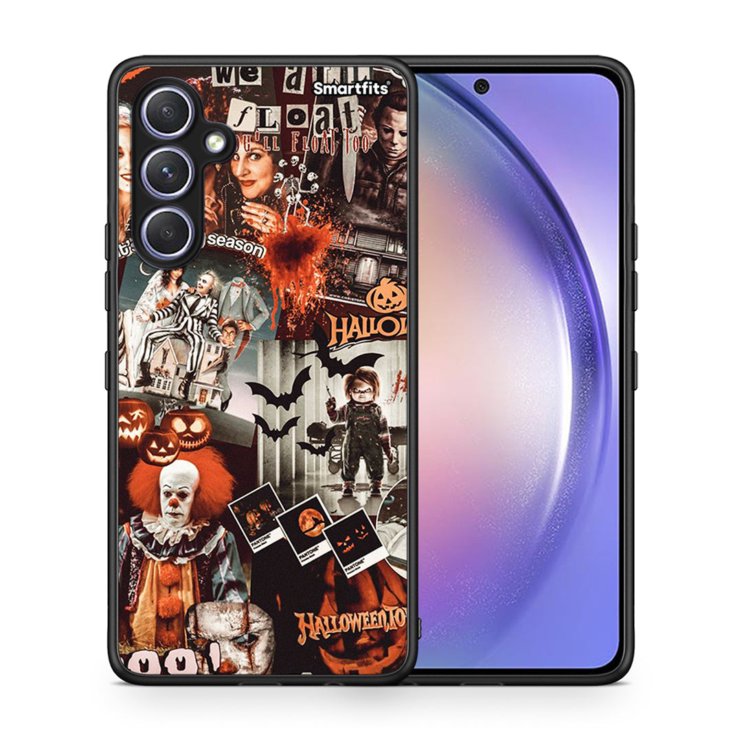 Θήκη Samsung Galaxy A54 Halloween Spooky Season από τη Smartfits με σχέδιο στο πίσω μέρος και μαύρο περίβλημα | Samsung Galaxy A54 Halloween Spooky Season Case with Colorful Back and Black Bezels