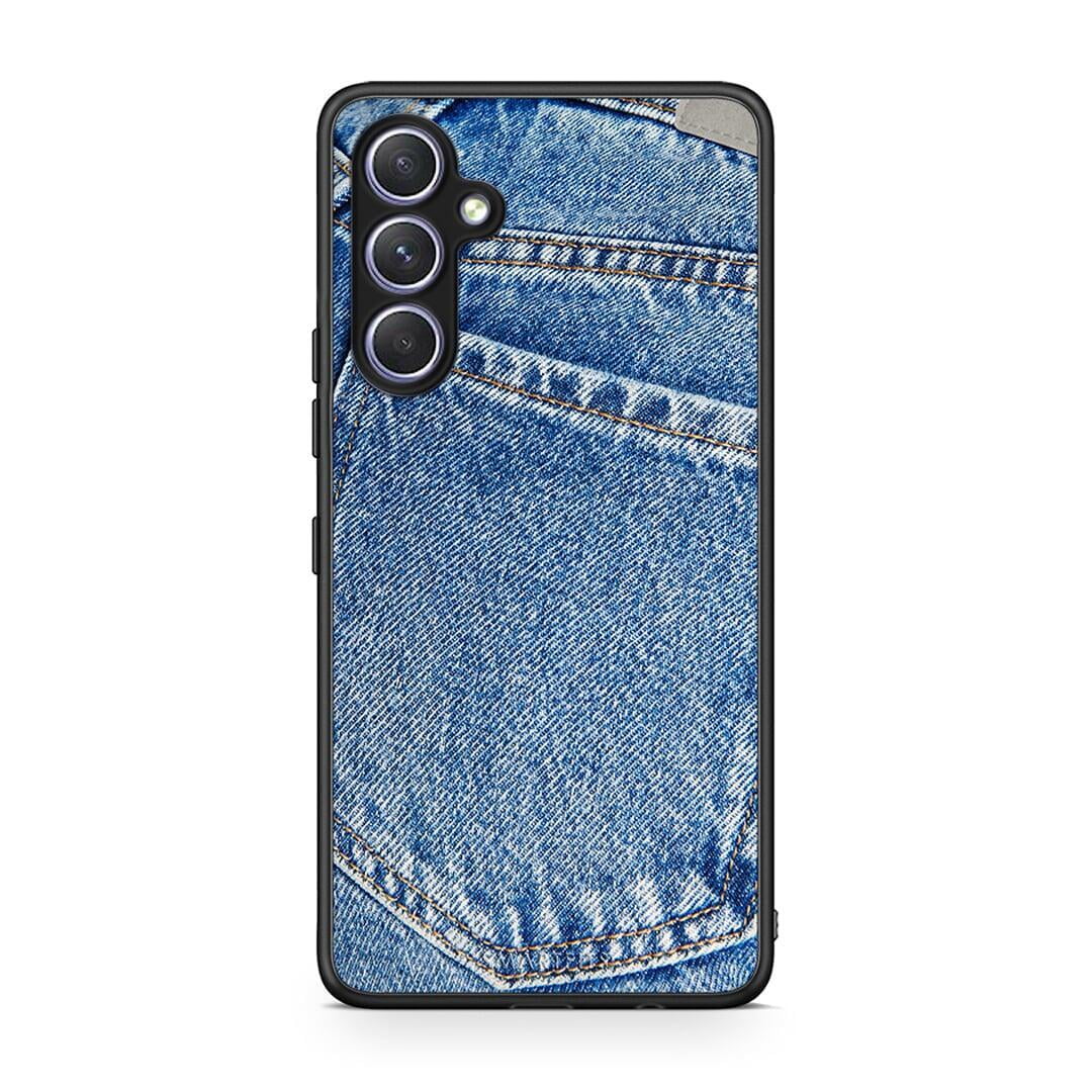 Θήκη Samsung Galaxy A54 Jeans Pocket από τη Smartfits με σχέδιο στο πίσω μέρος και μαύρο περίβλημα | Samsung Galaxy A54 Jeans Pocket Case with Colorful Back and Black Bezels