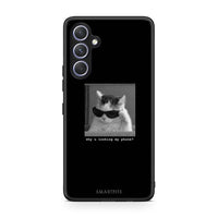 Thumbnail for Θήκη Samsung Galaxy A54 Meme Cat από τη Smartfits με σχέδιο στο πίσω μέρος και μαύρο περίβλημα | Samsung Galaxy A54 Meme Cat Case with Colorful Back and Black Bezels