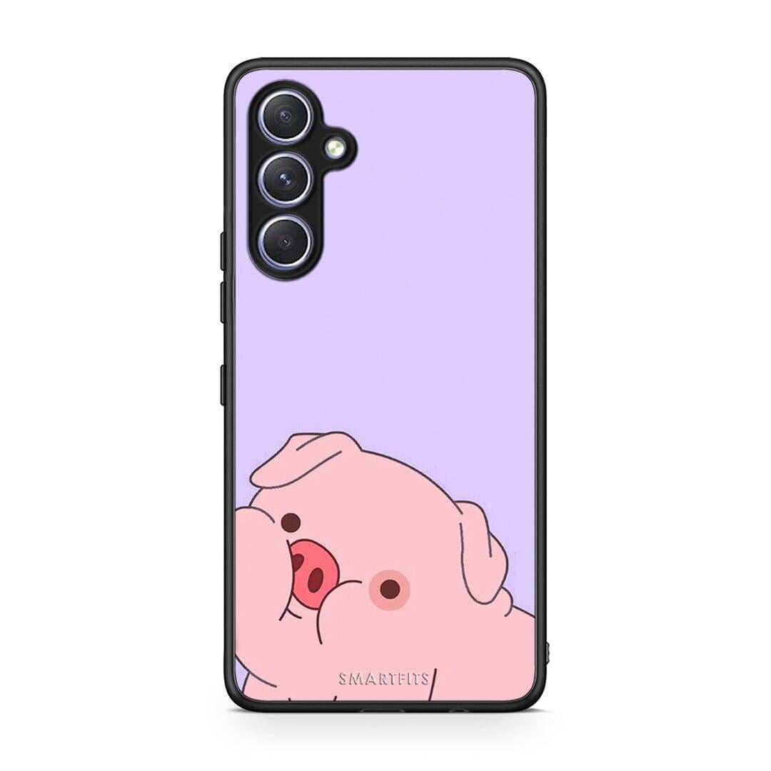 Θήκη Samsung Galaxy A54 Pig Love 2 από τη Smartfits με σχέδιο στο πίσω μέρος και μαύρο περίβλημα | Samsung Galaxy A54 Pig Love 2 Case with Colorful Back and Black Bezels