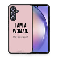 Thumbnail for Θήκη Samsung Galaxy A54 Superpower Woman από τη Smartfits με σχέδιο στο πίσω μέρος και μαύρο περίβλημα | Samsung Galaxy A54 Superpower Woman Case with Colorful Back and Black Bezels