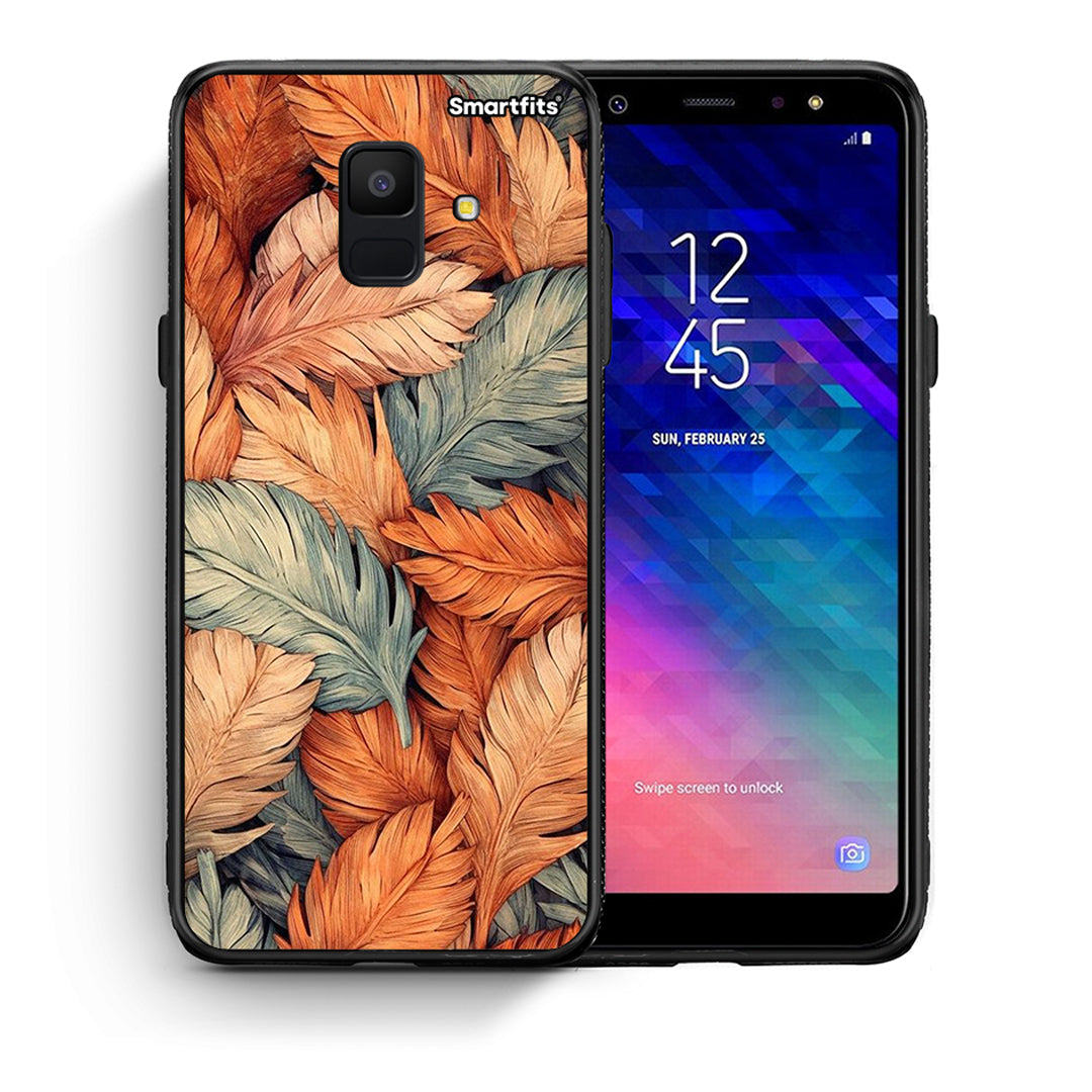 Θήκη Samsung A6 2018 Autumn Leaves από τη Smartfits με σχέδιο στο πίσω μέρος και μαύρο περίβλημα | Samsung A6 2018 Autumn Leaves case with colorful back and black bezels