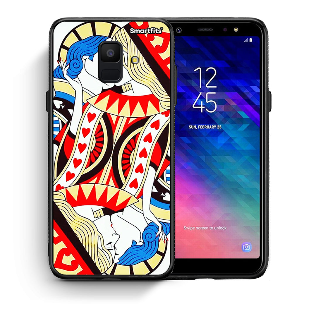 Θήκη Samsung A6 2018 Card Love από τη Smartfits με σχέδιο στο πίσω μέρος και μαύρο περίβλημα | Samsung A6 2018 Card Love case with colorful back and black bezels