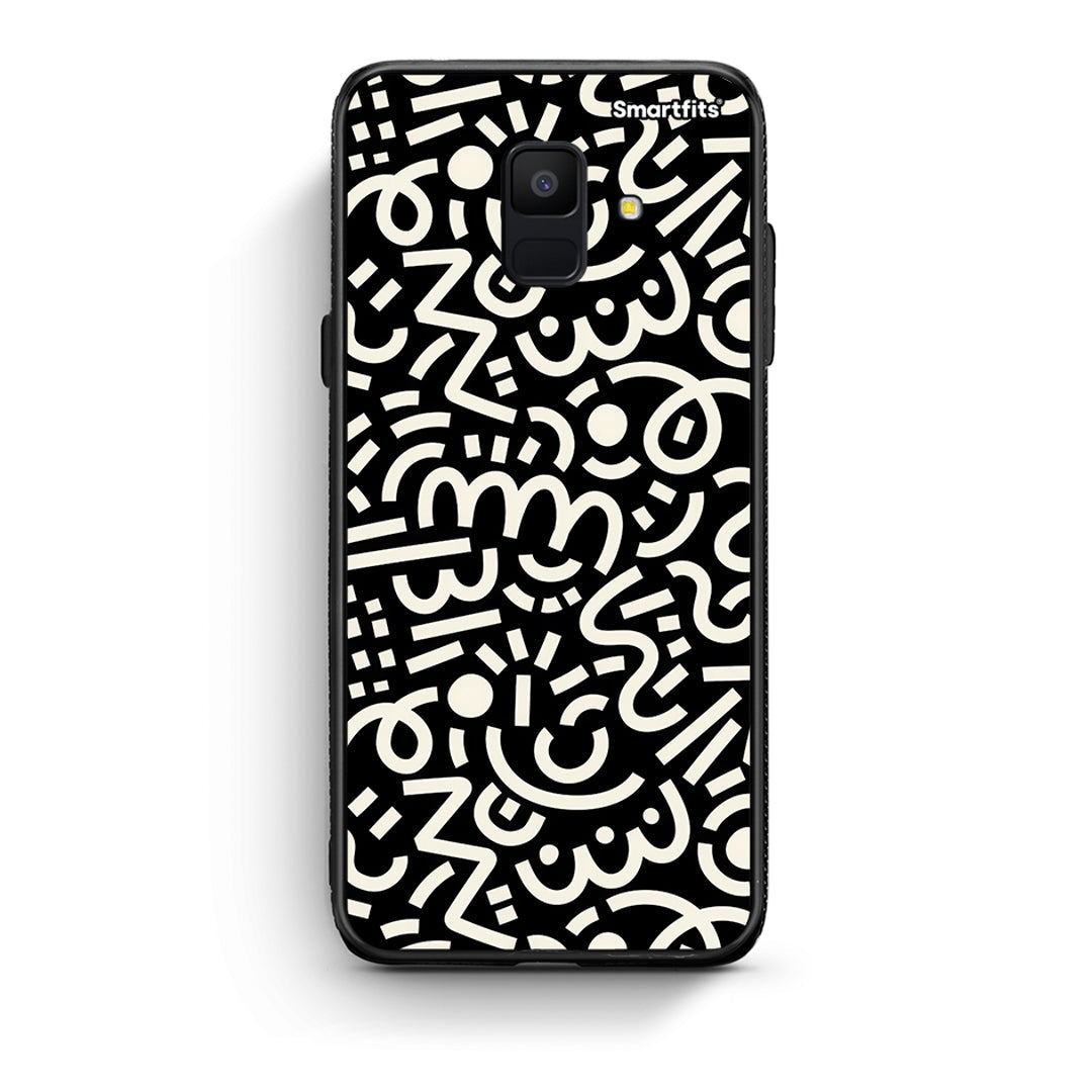 samsung A6 Doodle Art Θήκη από τη Smartfits με σχέδιο στο πίσω μέρος και μαύρο περίβλημα | Smartphone case with colorful back and black bezels by Smartfits