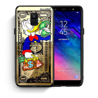 Thumbnail for Θήκη Samsung A6 2018 Duck Money από τη Smartfits με σχέδιο στο πίσω μέρος και μαύρο περίβλημα | Samsung A6 2018 Duck Money case with colorful back and black bezels
