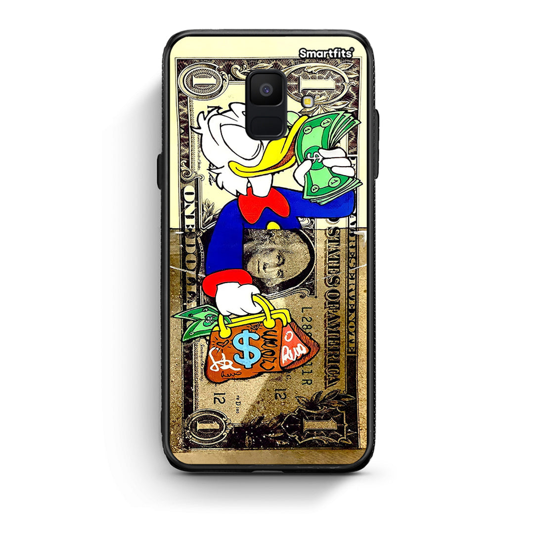 samsung A6 Duck Money Θήκη από τη Smartfits με σχέδιο στο πίσω μέρος και μαύρο περίβλημα | Smartphone case with colorful back and black bezels by Smartfits