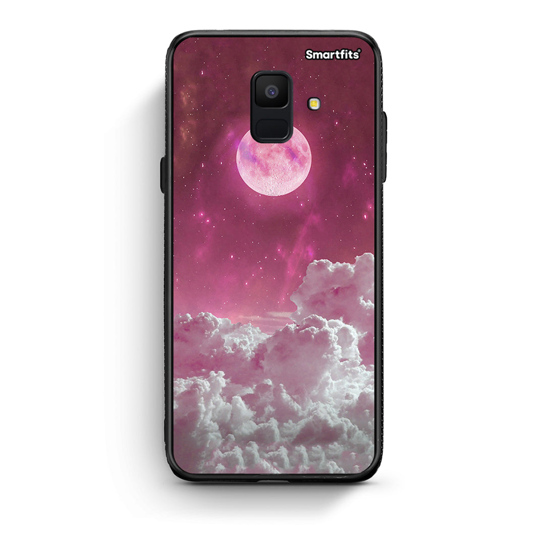 samsung A6 Pink Moon Θήκη από τη Smartfits με σχέδιο στο πίσω μέρος και μαύρο περίβλημα | Smartphone case with colorful back and black bezels by Smartfits