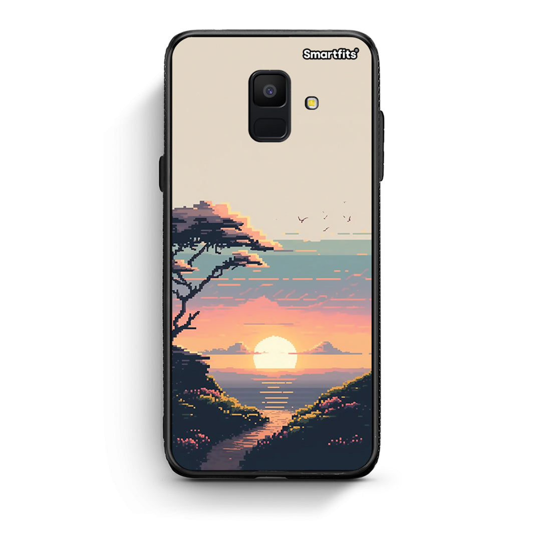 samsung A6 Pixel Sunset Θήκη από τη Smartfits με σχέδιο στο πίσω μέρος και μαύρο περίβλημα | Smartphone case with colorful back and black bezels by Smartfits