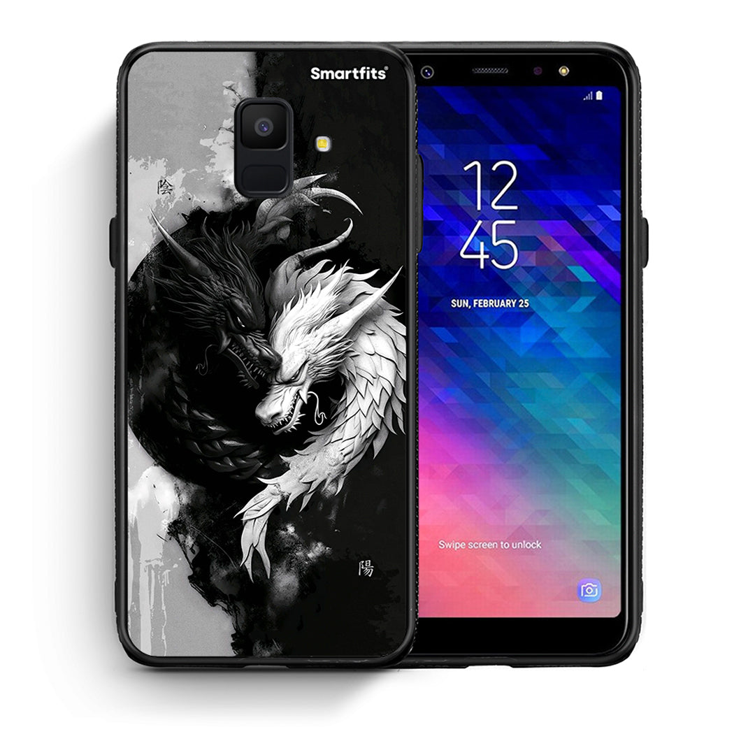 Θήκη Samsung A6 2018 Yin Yang από τη Smartfits με σχέδιο στο πίσω μέρος και μαύρο περίβλημα | Samsung A6 2018 Yin Yang case with colorful back and black bezels