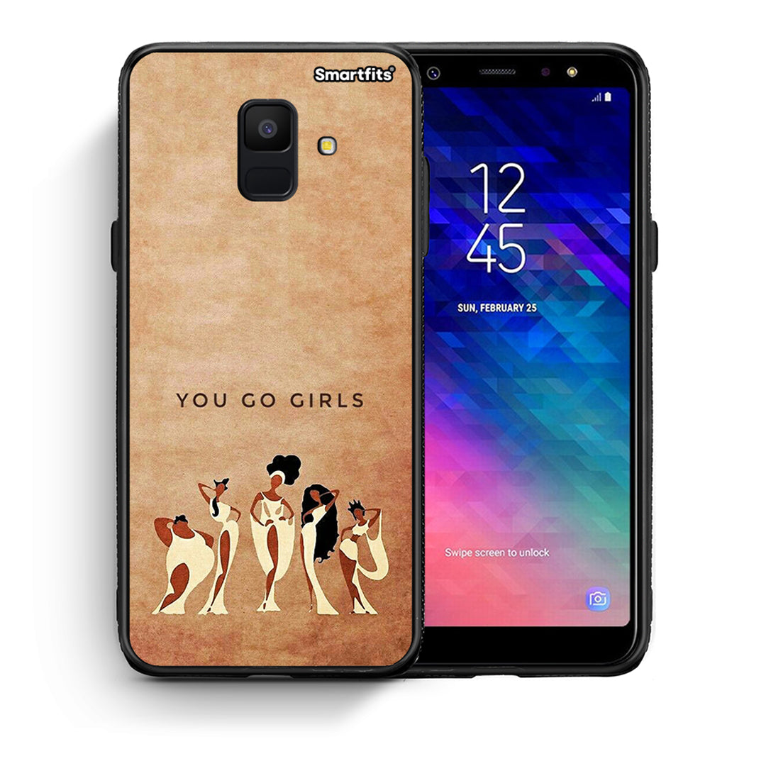 Θήκη Samsung A6 2018 You Go Girl από τη Smartfits με σχέδιο στο πίσω μέρος και μαύρο περίβλημα | Samsung A6 2018 You Go Girl case with colorful back and black bezels