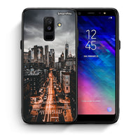 Thumbnail for Θήκη Samsung A6+ 2018 City Lights από τη Smartfits με σχέδιο στο πίσω μέρος και μαύρο περίβλημα | Samsung A6+ 2018 City Lights case with colorful back and black bezels