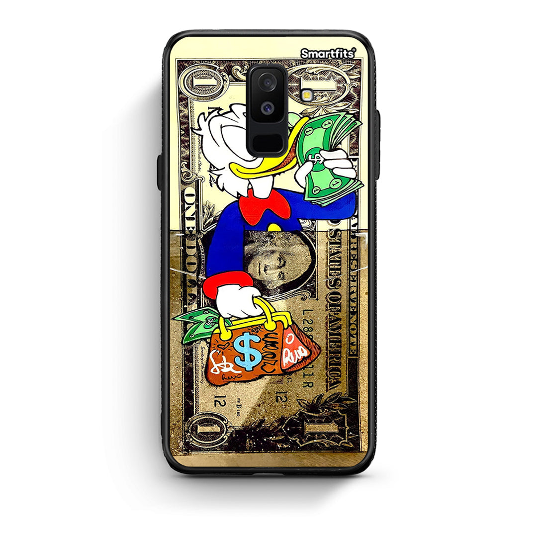 samsung A6 Plus Duck Money Θήκη από τη Smartfits με σχέδιο στο πίσω μέρος και μαύρο περίβλημα | Smartphone case with colorful back and black bezels by Smartfits