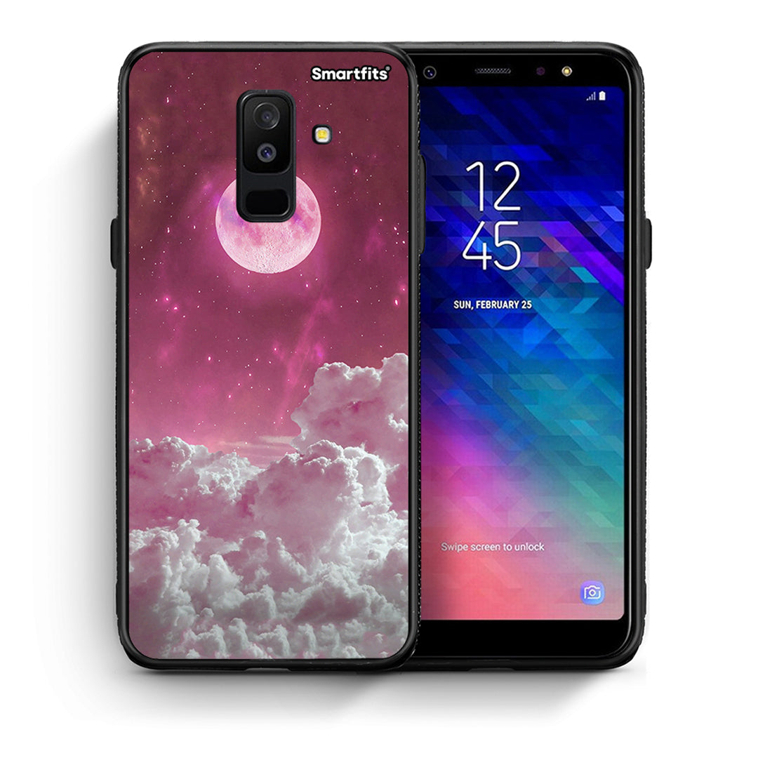 Θήκη Samsung A6+ 2018 Pink Moon από τη Smartfits με σχέδιο στο πίσω μέρος και μαύρο περίβλημα | Samsung A6+ 2018 Pink Moon case with colorful back and black bezels