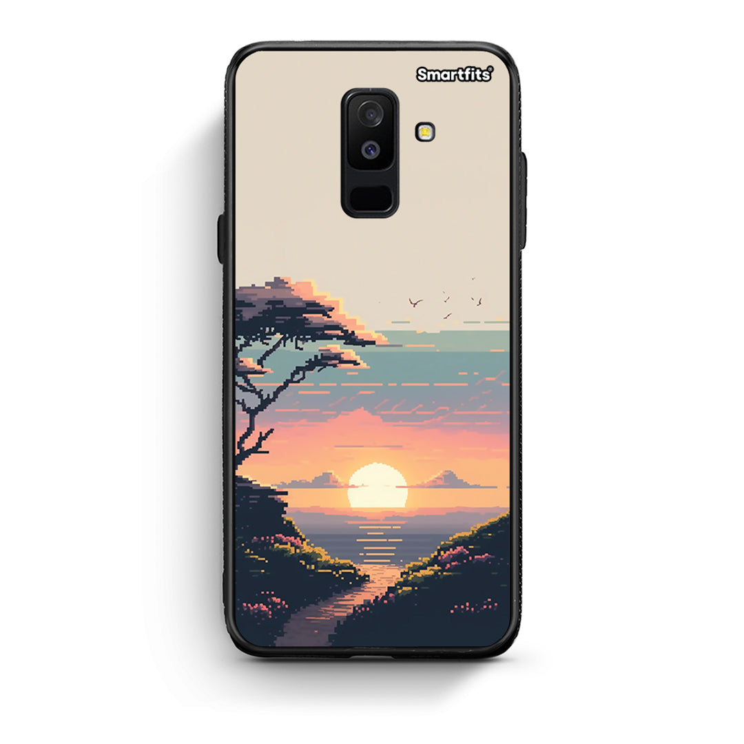 samsung A6 Plus Pixel Sunset Θήκη από τη Smartfits με σχέδιο στο πίσω μέρος και μαύρο περίβλημα | Smartphone case with colorful back and black bezels by Smartfits