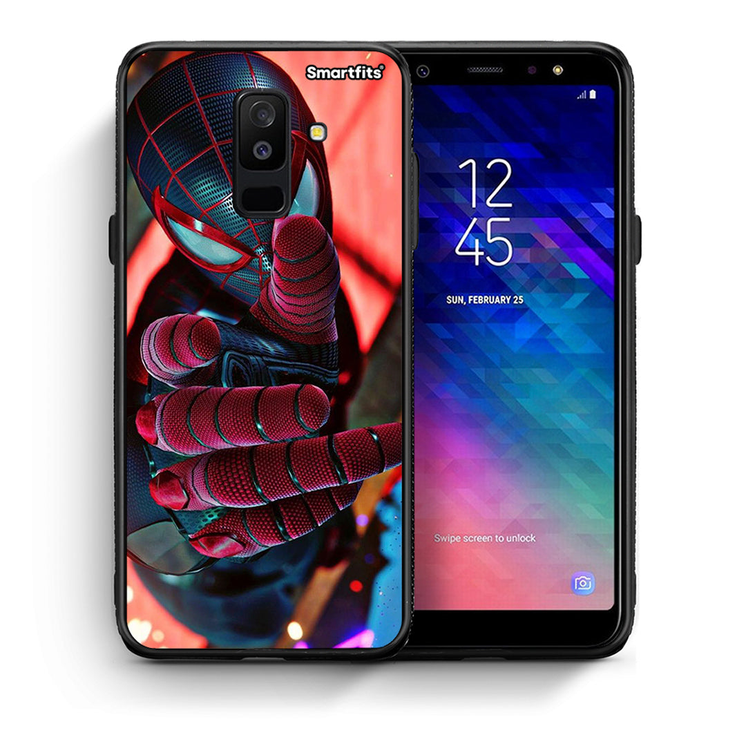 Θήκη Samsung A6+ 2018 Spider Hand από τη Smartfits με σχέδιο στο πίσω μέρος και μαύρο περίβλημα | Samsung A6+ 2018 Spider Hand case with colorful back and black bezels