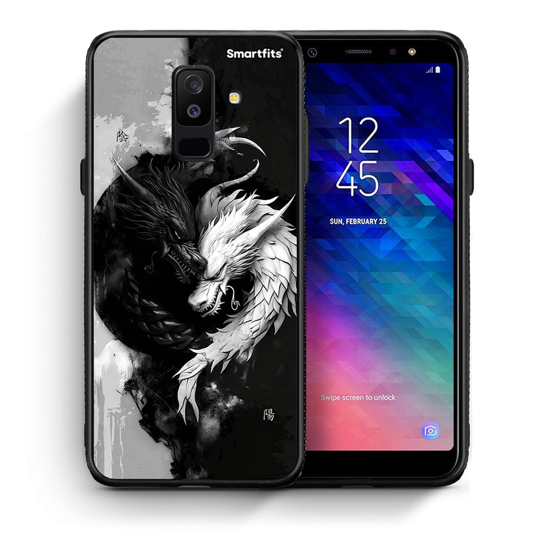Θήκη Samsung A6+ 2018 Yin Yang από τη Smartfits με σχέδιο στο πίσω μέρος και μαύρο περίβλημα | Samsung A6+ 2018 Yin Yang case with colorful back and black bezels