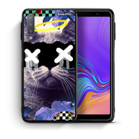 Thumbnail for Θήκη Samsung A7 2018 Cat Collage από τη Smartfits με σχέδιο στο πίσω μέρος και μαύρο περίβλημα | Samsung A7 2018 Cat Collage case with colorful back and black bezels