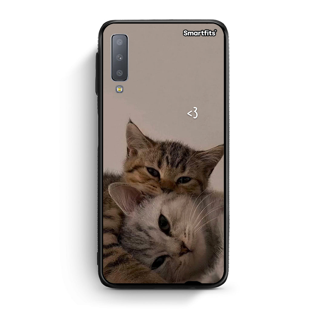 samsung A7 Cats In Love Θήκη από τη Smartfits με σχέδιο στο πίσω μέρος και μαύρο περίβλημα | Smartphone case with colorful back and black bezels by Smartfits