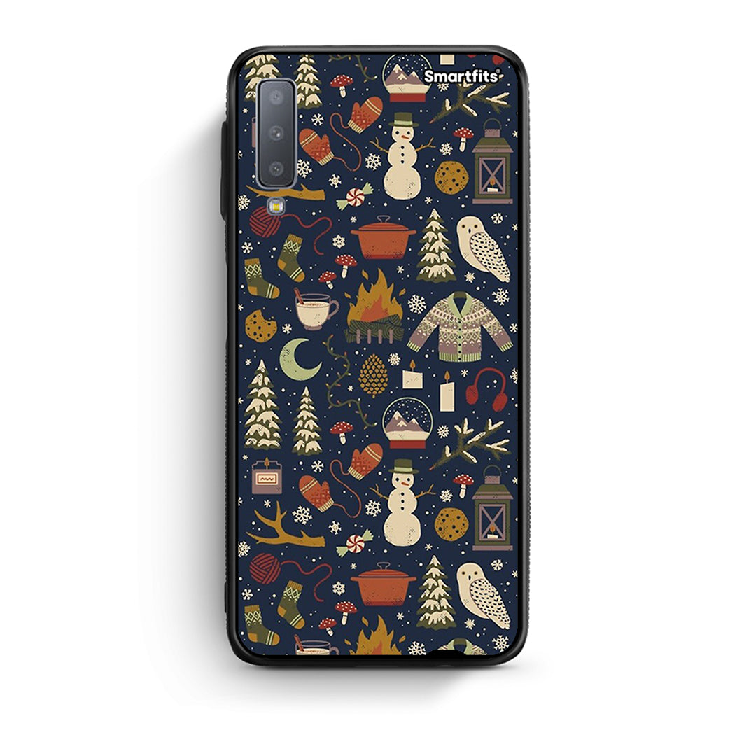 samsung A7 Christmas Elements θήκη από τη Smartfits με σχέδιο στο πίσω μέρος και μαύρο περίβλημα | Smartphone case with colorful back and black bezels by Smartfits