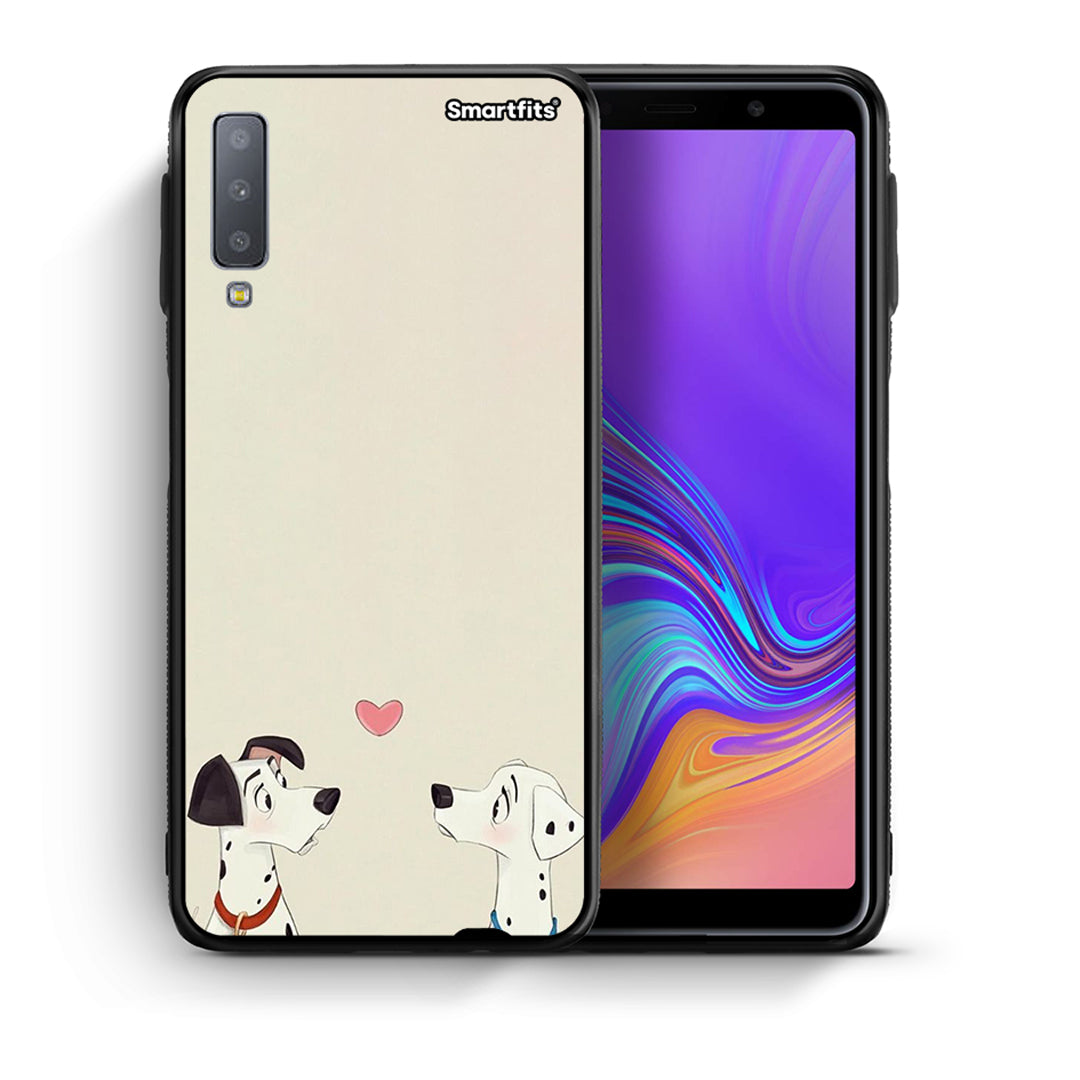 Θήκη Samsung A7 2018 Dalmatians Love από τη Smartfits με σχέδιο στο πίσω μέρος και μαύρο περίβλημα | Samsung A7 2018 Dalmatians Love case with colorful back and black bezels