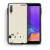 Thumbnail for Θήκη Samsung A7 2018 Dalmatians Love από τη Smartfits με σχέδιο στο πίσω μέρος και μαύρο περίβλημα | Samsung A7 2018 Dalmatians Love case with colorful back and black bezels