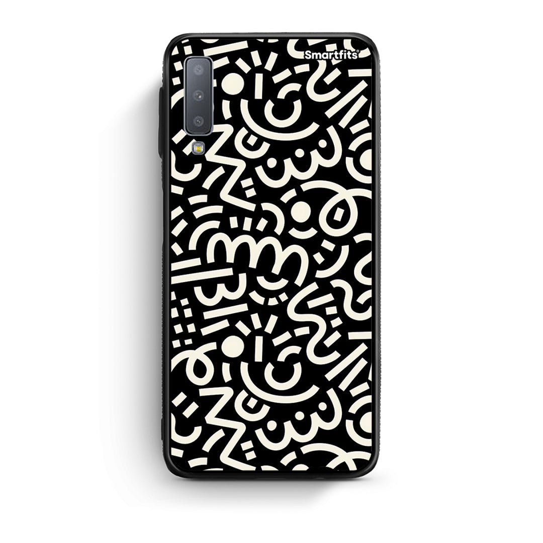 samsung A7 Doodle Art Θήκη από τη Smartfits με σχέδιο στο πίσω μέρος και μαύρο περίβλημα | Smartphone case with colorful back and black bezels by Smartfits