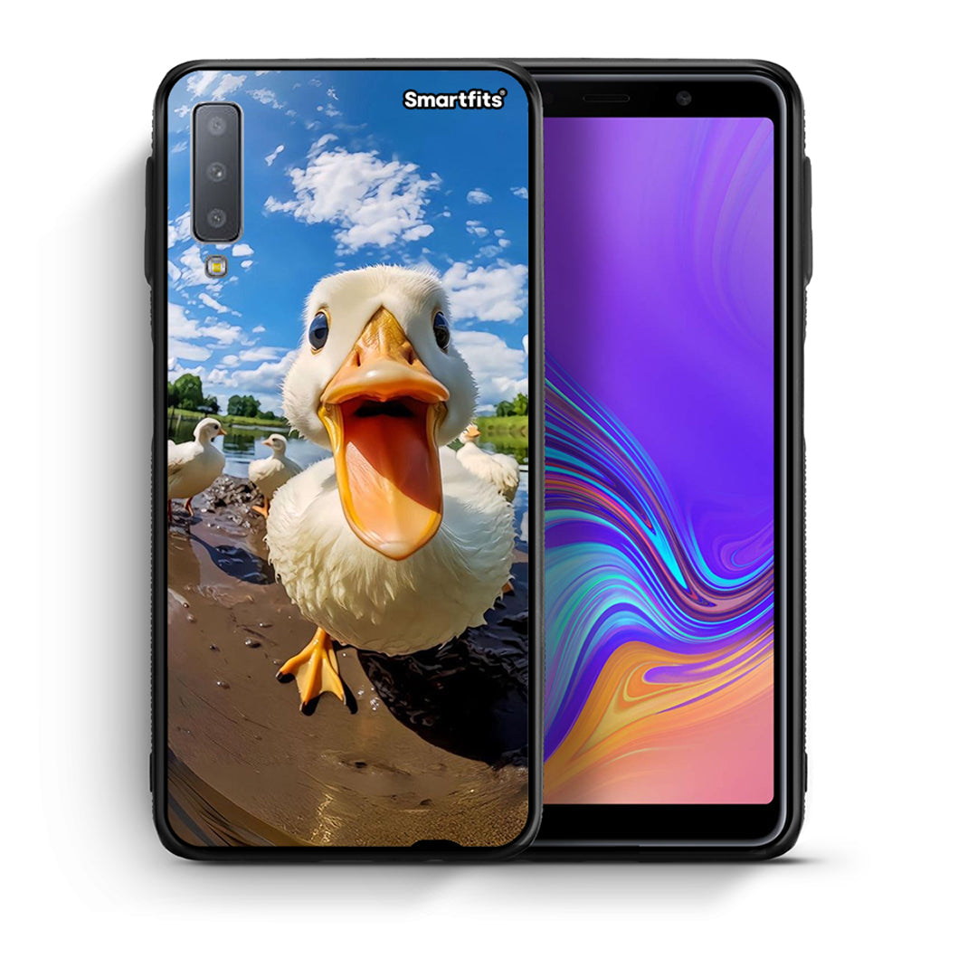Θήκη Samsung A7 2018 Duck Face από τη Smartfits με σχέδιο στο πίσω μέρος και μαύρο περίβλημα | Samsung A7 2018 Duck Face case with colorful back and black bezels