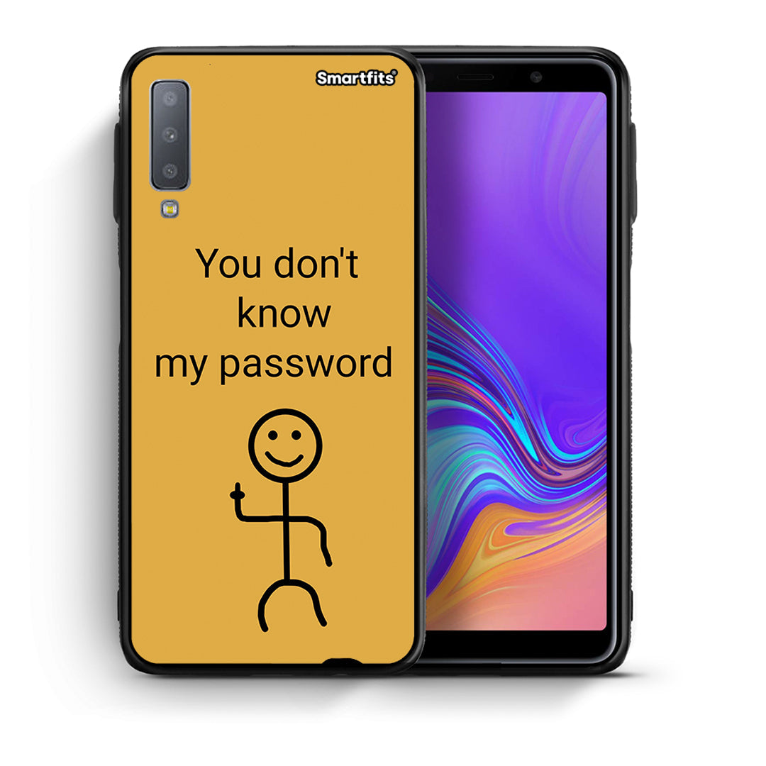 Θήκη Samsung A7 2018 My Password από τη Smartfits με σχέδιο στο πίσω μέρος και μαύρο περίβλημα | Samsung A7 2018 My Password case with colorful back and black bezels