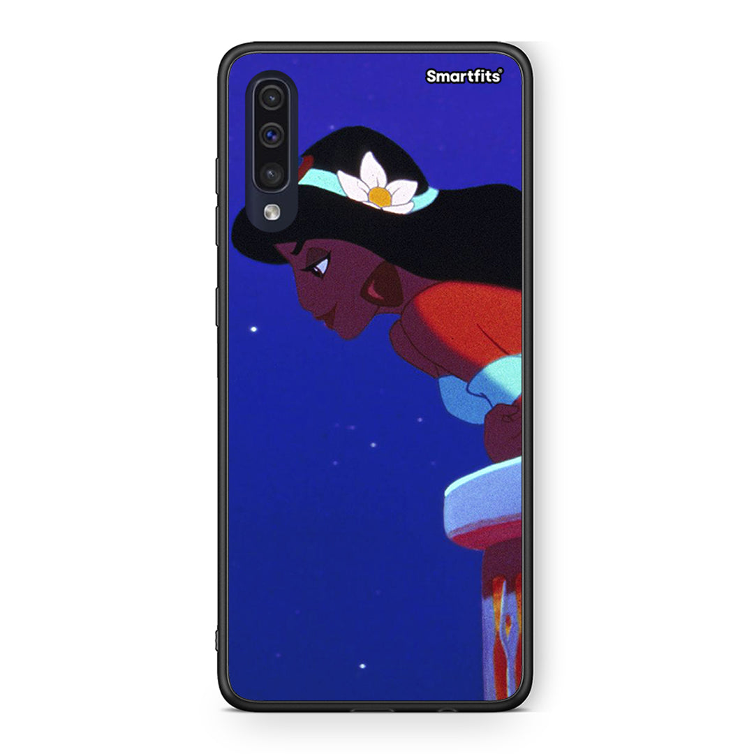 Samsung A70 Alladin And Jasmine Love 2 θήκη από τη Smartfits με σχέδιο στο πίσω μέρος και μαύρο περίβλημα | Smartphone case with colorful back and black bezels by Smartfits