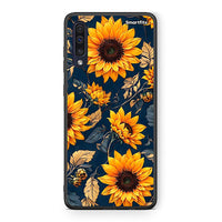 Thumbnail for Samsung A70 Autumn Sunflowers Θήκη από τη Smartfits με σχέδιο στο πίσω μέρος και μαύρο περίβλημα | Smartphone case with colorful back and black bezels by Smartfits