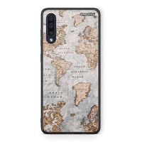 Thumbnail for Samsung A70 World Map Θήκη από τη Smartfits με σχέδιο στο πίσω μέρος και μαύρο περίβλημα | Smartphone case with colorful back and black bezels by Smartfits