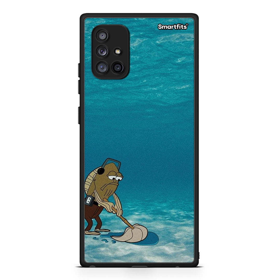 Samsung Galaxy A71 5G Clean The Ocean Θήκη από τη Smartfits με σχέδιο στο πίσω μέρος και μαύρο περίβλημα | Smartphone case with colorful back and black bezels by Smartfits