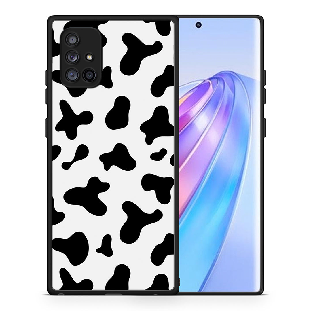 Θήκη Samsung Galaxy A71 5G Cow Print από τη Smartfits με σχέδιο στο πίσω μέρος και μαύρο περίβλημα | Samsung Galaxy A71 5G Cow Print case with colorful back and black bezels