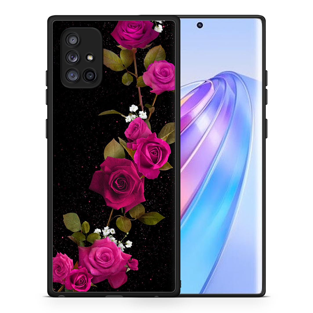 Θήκη Samsung Galaxy A71 5G Red Roses Flower από τη Smartfits με σχέδιο στο πίσω μέρος και μαύρο περίβλημα | Samsung Galaxy A71 5G Red Roses Flower case with colorful back and black bezels