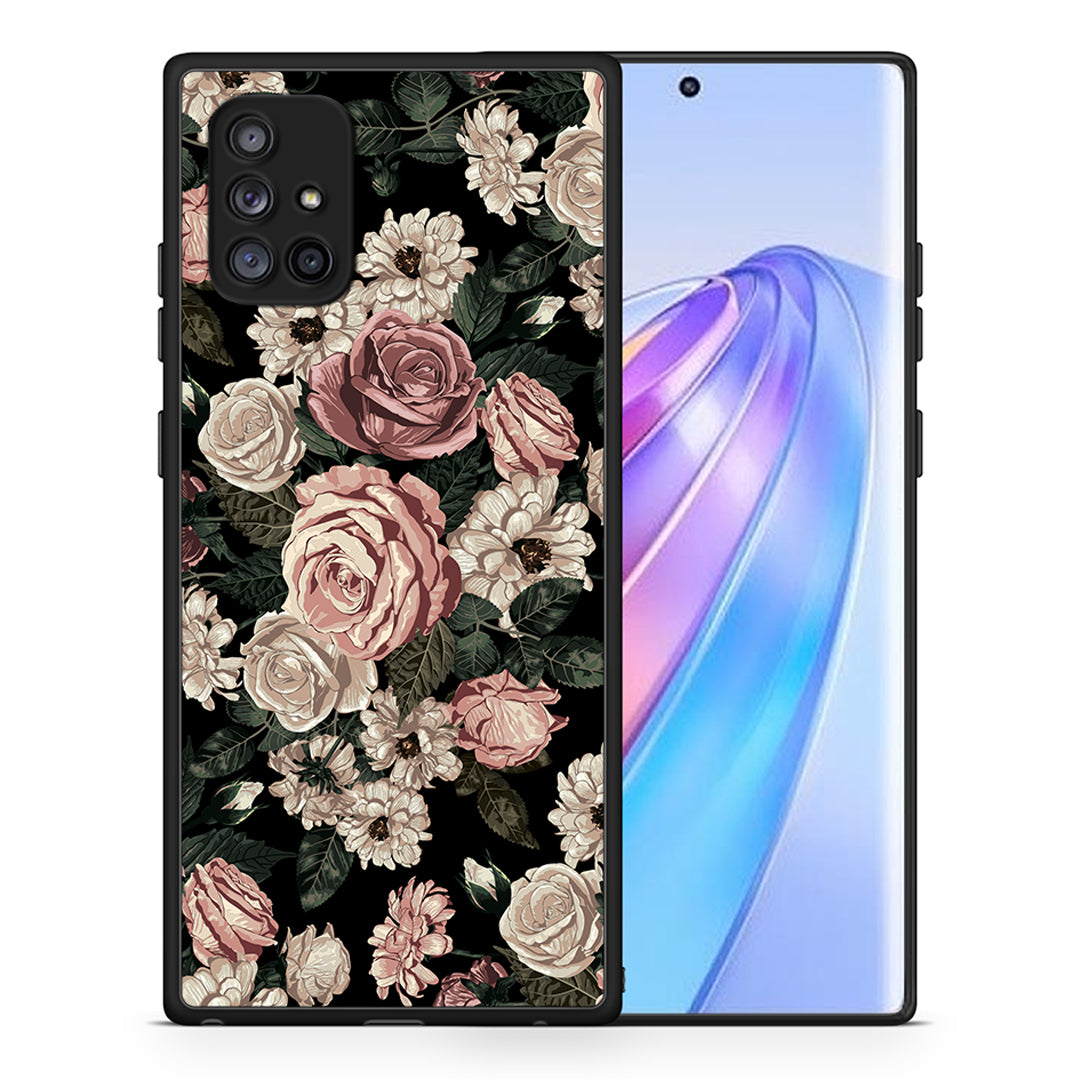 Θήκη Samsung Galaxy A71 5G Wild Roses Flower από τη Smartfits με σχέδιο στο πίσω μέρος και μαύρο περίβλημα | Samsung Galaxy A71 5G Wild Roses Flower case with colorful back and black bezels