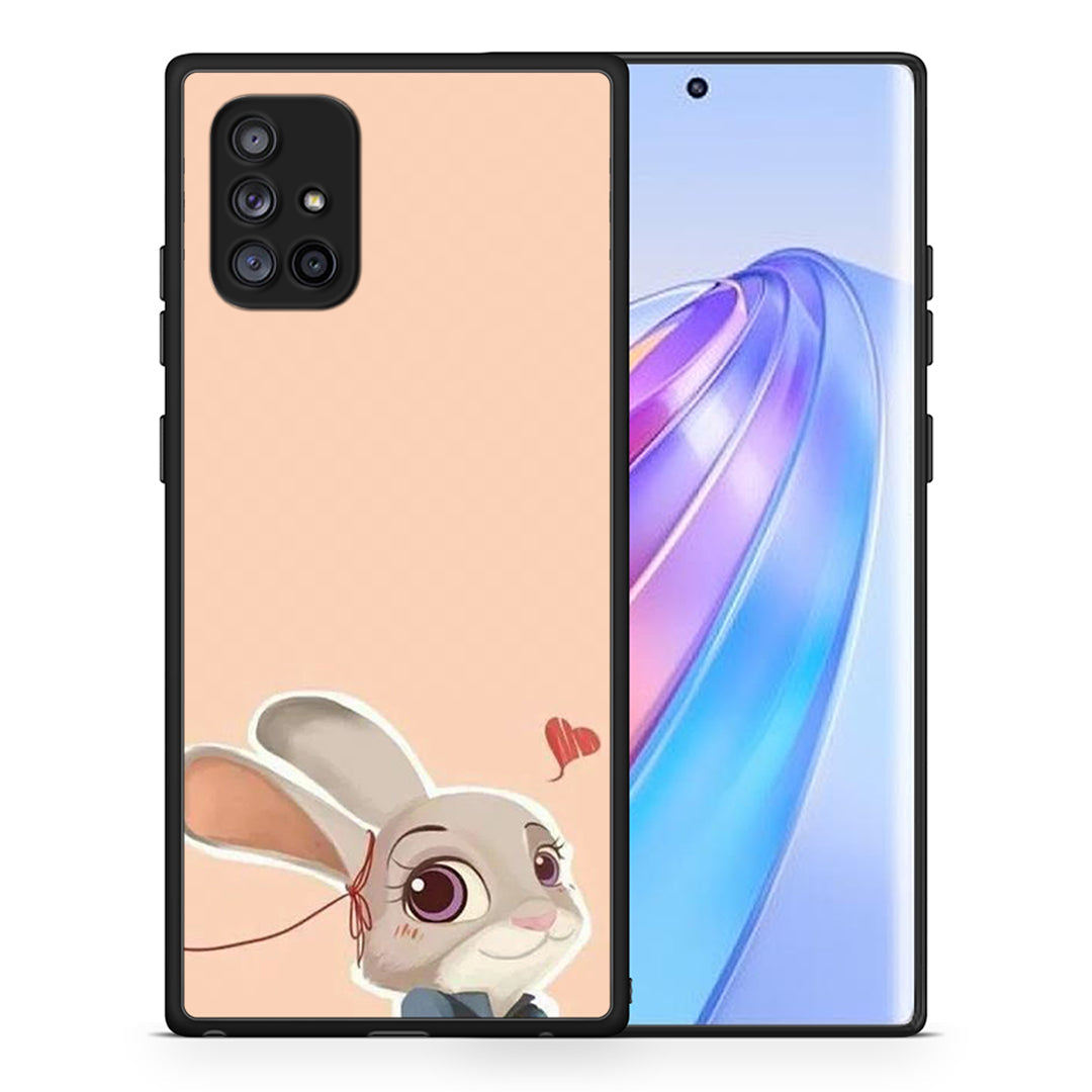 Θήκη Samsung Galaxy A71 5G Nick Wilde And Judy Hopps Love 2 από τη Smartfits με σχέδιο στο πίσω μέρος και μαύρο περίβλημα | Samsung Galaxy A71 5G Nick Wilde And Judy Hopps Love 2 case with colorful back and black bezels