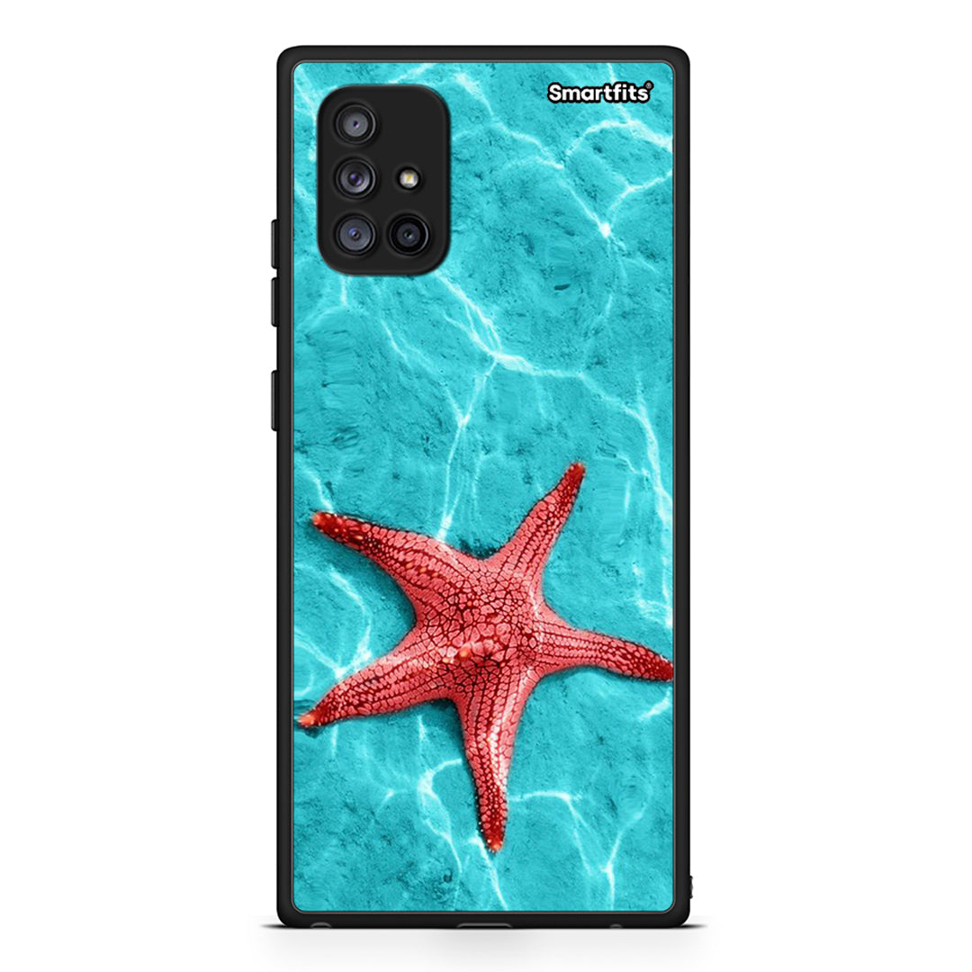 Samsung Galaxy A71 5G Red Starfish Θήκη από τη Smartfits με σχέδιο στο πίσω μέρος και μαύρο περίβλημα | Smartphone case with colorful back and black bezels by Smartfits