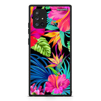 Thumbnail for Samsung Galaxy A71 5G Tropical Flowers θήκη από τη Smartfits με σχέδιο στο πίσω μέρος και μαύρο περίβλημα | Smartphone case with colorful back and black bezels by Smartfits