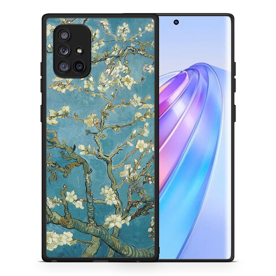 Θήκη Samsung Galaxy A71 5G White Blossoms από τη Smartfits με σχέδιο στο πίσω μέρος και μαύρο περίβλημα | Samsung Galaxy A71 5G White Blossoms case with colorful back and black bezels