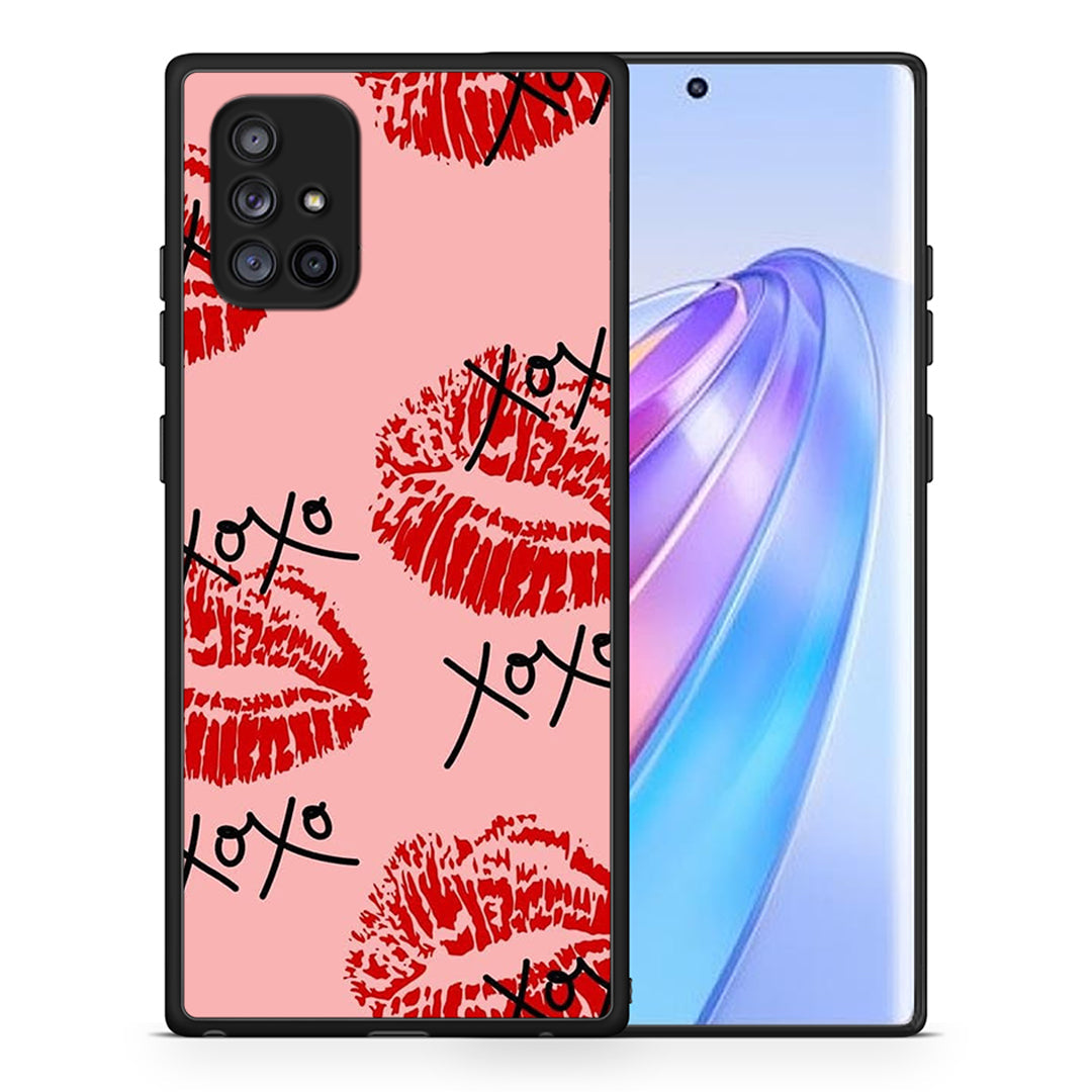 Θήκη Samsung Galaxy A71 5G XOXO Lips από τη Smartfits με σχέδιο στο πίσω μέρος και μαύρο περίβλημα | Samsung Galaxy A71 5G XOXO Lips case with colorful back and black bezels