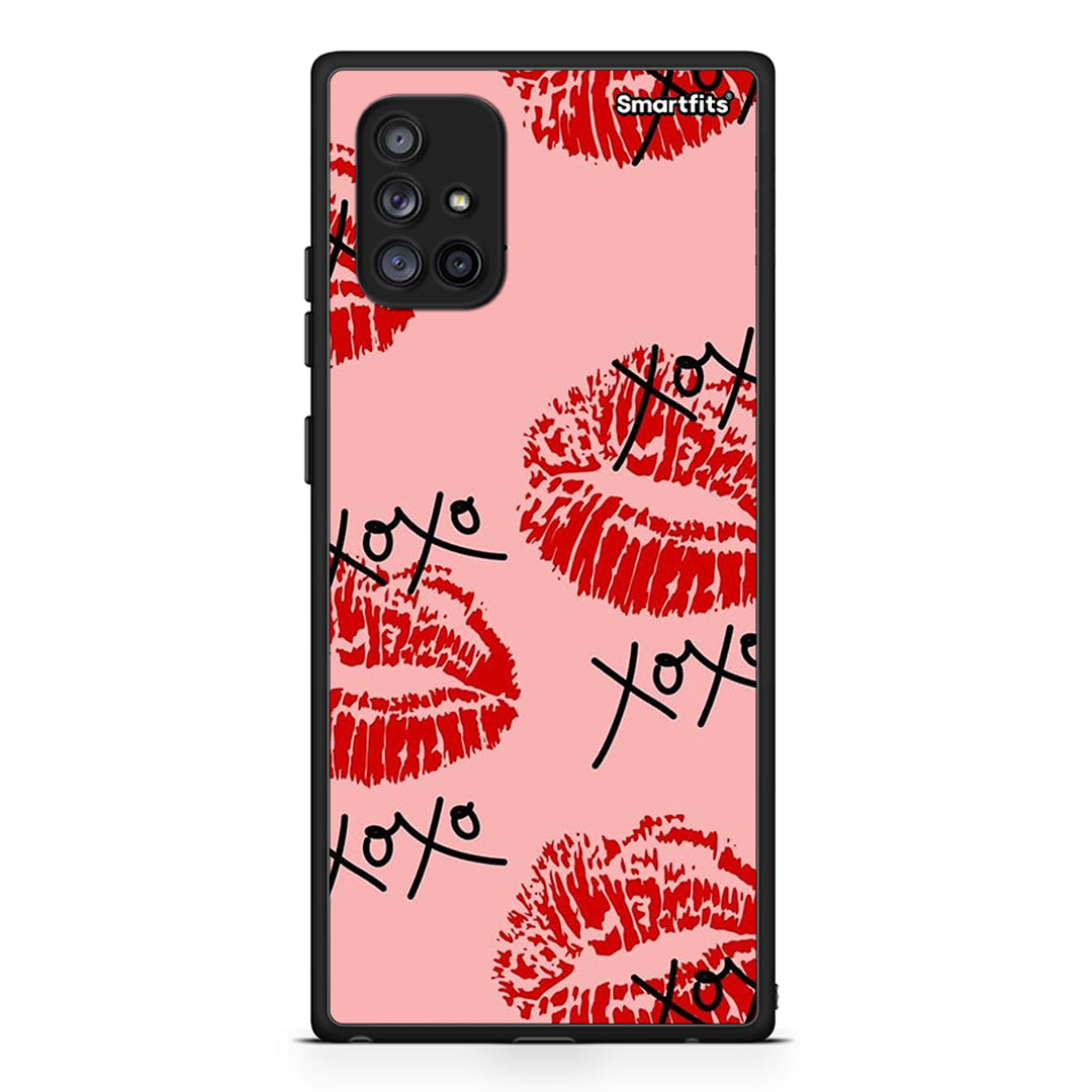 Samsung Galaxy A71 5G XOXO Lips θήκη από τη Smartfits με σχέδιο στο πίσω μέρος και μαύρο περίβλημα | Smartphone case with colorful back and black bezels by Smartfits