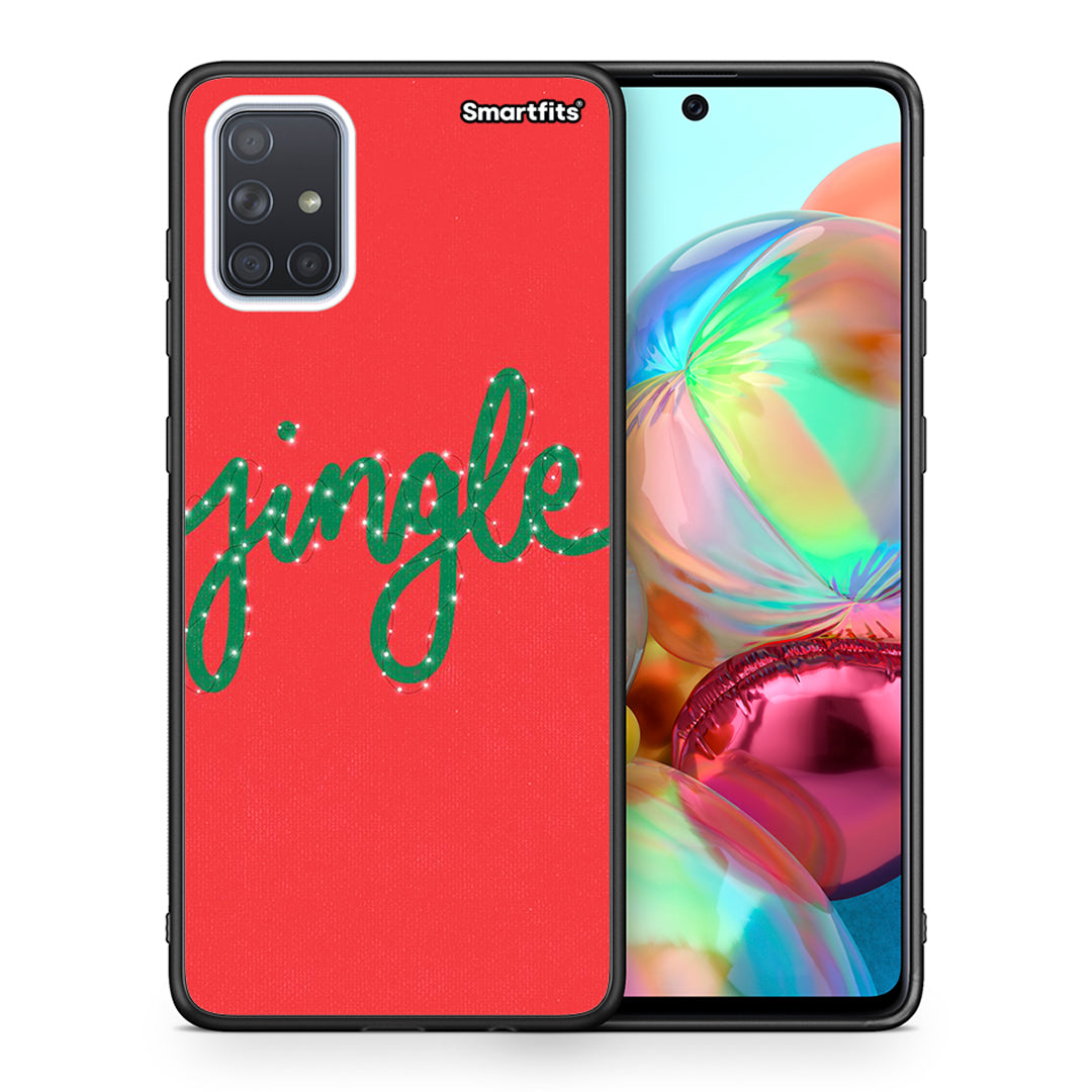 Θήκη Samsung A71 Jingle Xmas από τη Smartfits με σχέδιο στο πίσω μέρος και μαύρο περίβλημα | Samsung A71 Jingle Xmas case with colorful back and black bezels