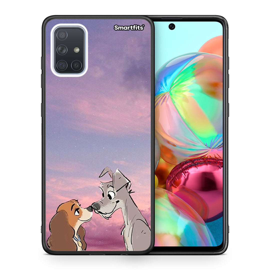 Θήκη Samsung A71 Lady And Tramp από τη Smartfits με σχέδιο στο πίσω μέρος και μαύρο περίβλημα | Samsung A71 Lady And Tramp case with colorful back and black bezels